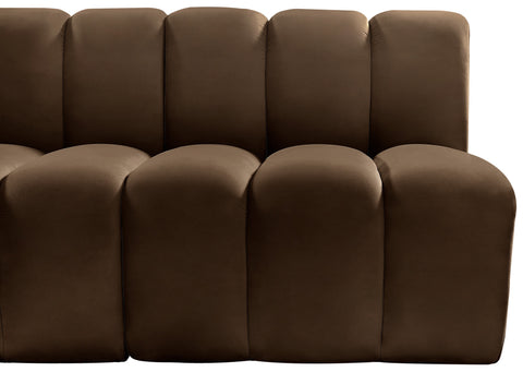 Briar Brown 86 Velvet Upholstered Modular Sectional, 3-Piece