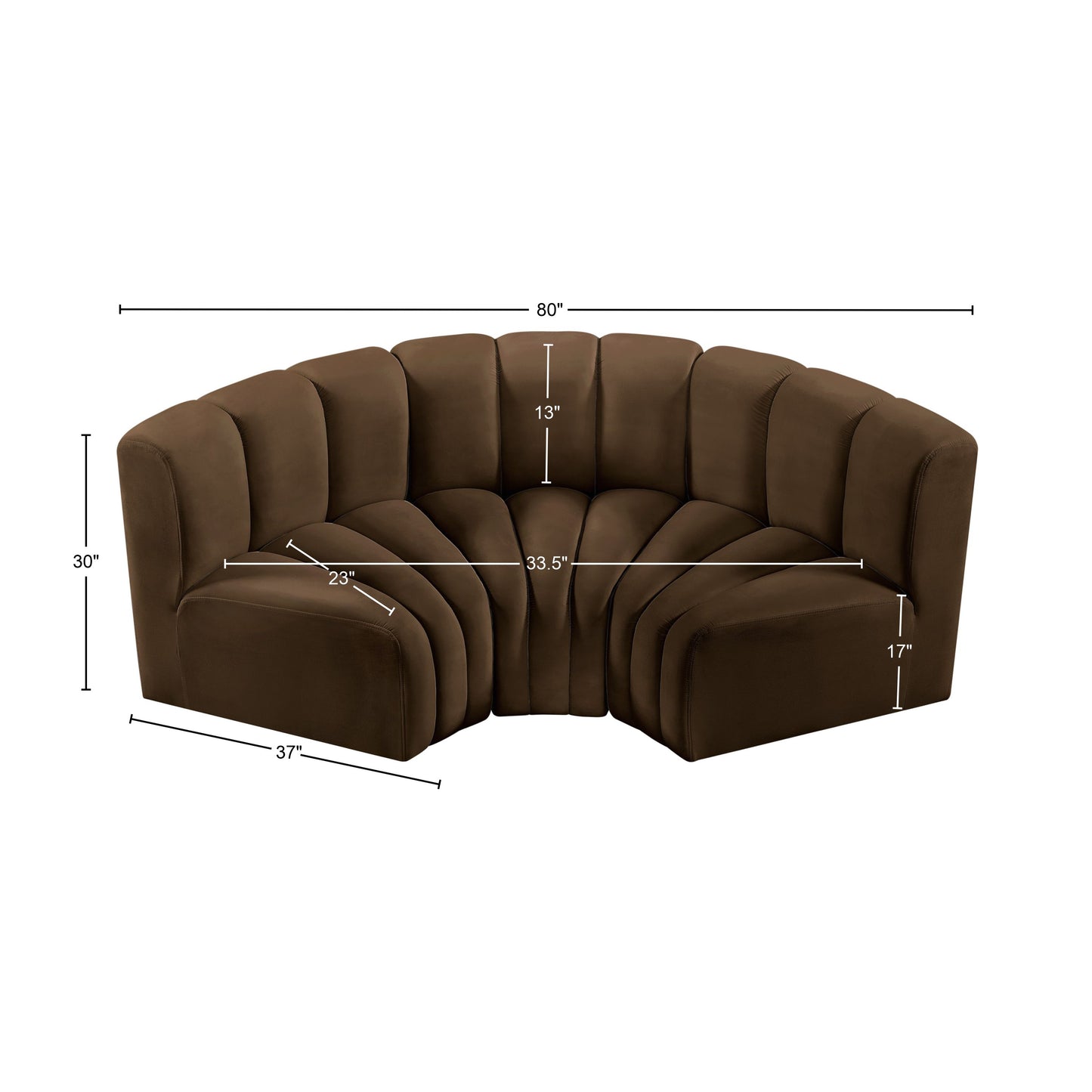 zara brown velvet modular sofa s3c