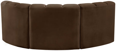 Briar Brown 80 Velvet Upholstered Modular Sectional, 3-Piece