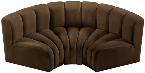 Briar Brown 80 Velvet Upholstered Modular Sectional, 3-Piece