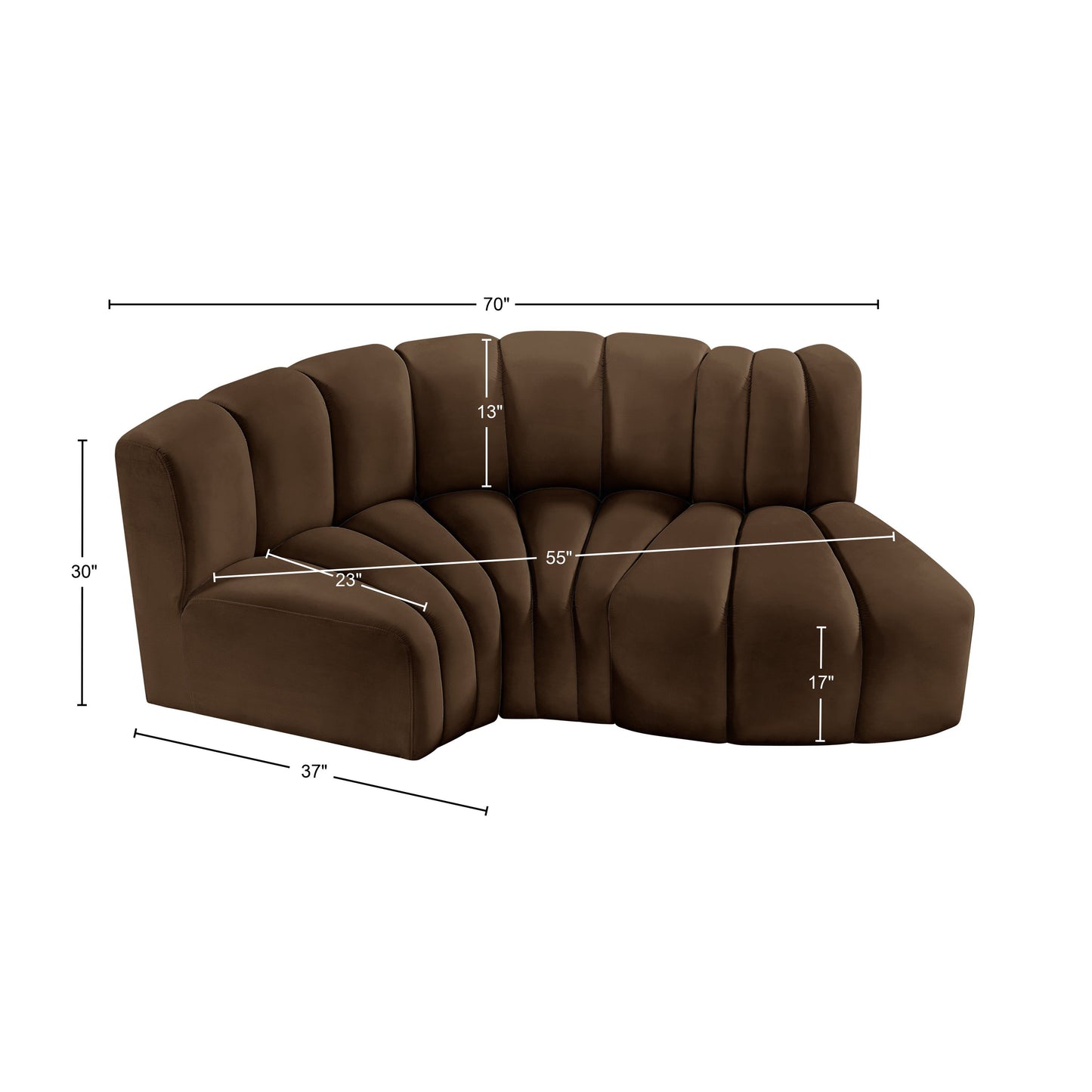 zara brown velvet modular sofa s3d