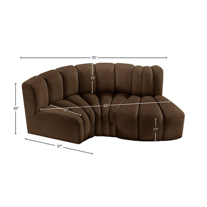 Zara Brown Velvet Modular Sofa S3D