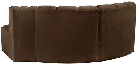 Briar Brown 70 Velvet Upholstered Modular Sectional, 3-Piece