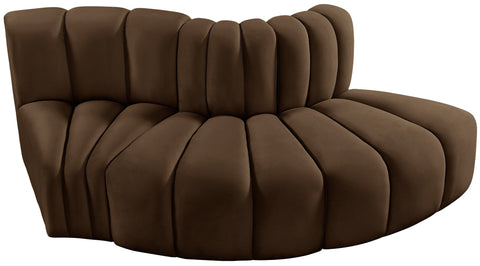 Briar Brown 77 Velvet Upholstered Modular Sectional, 3-Piece