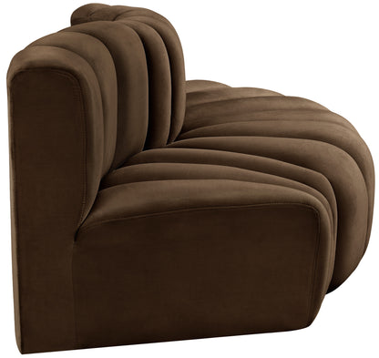 Zara Brown Velvet Modular Sofa S3E