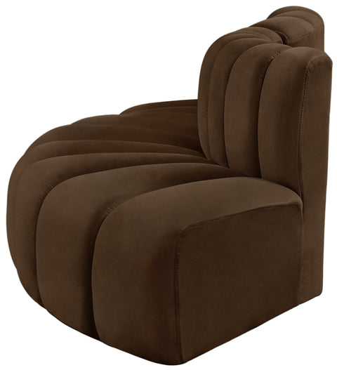 Briar Brown 77 Velvet Upholstered Modular Sectional, 3-Piece
