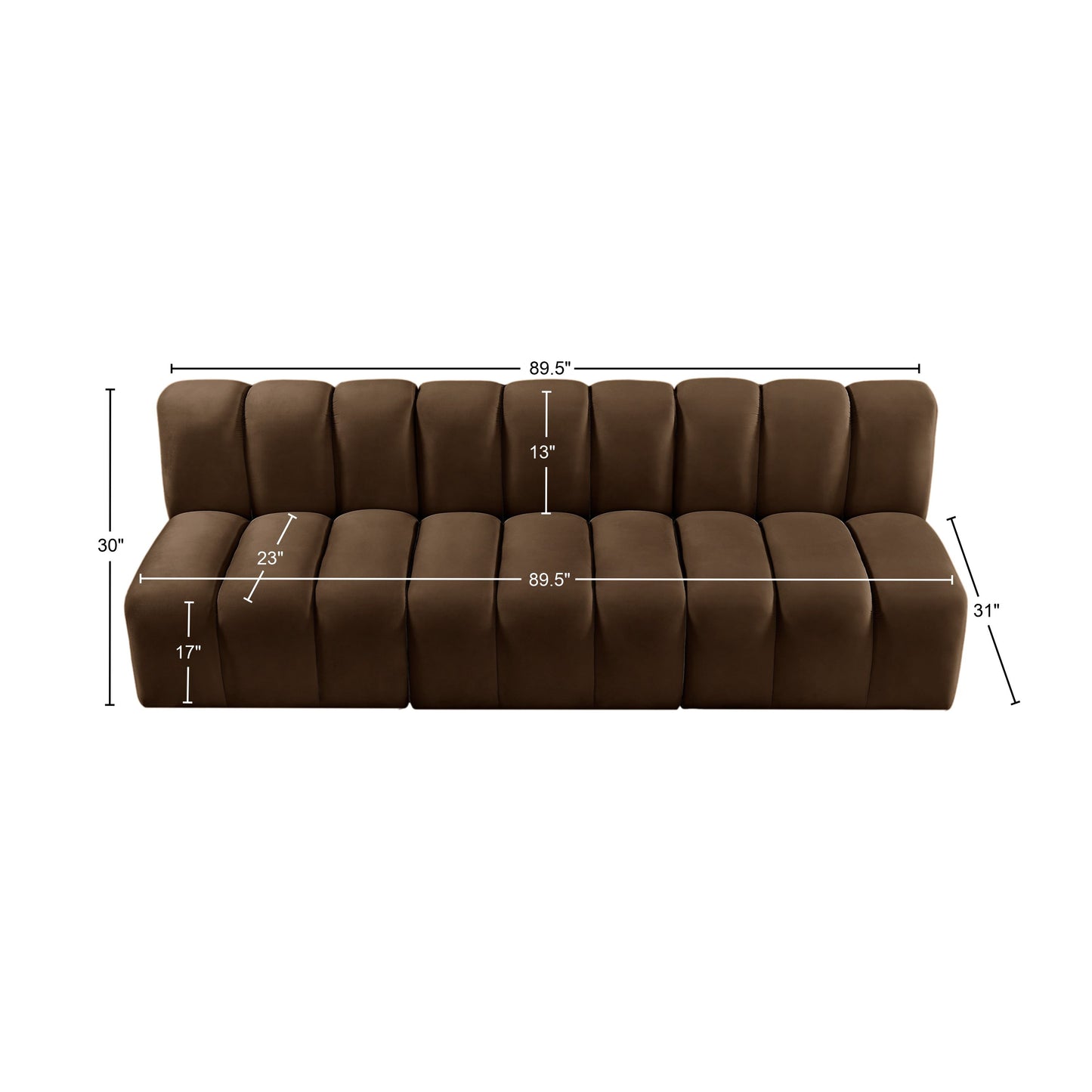 zara brown velvet modular sofa s3f