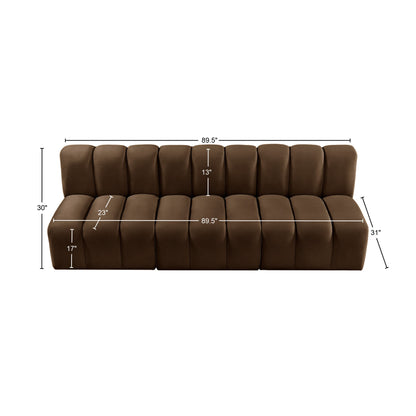 Zara Brown Velvet Modular Sofa S3F