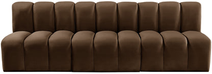 Zara Brown Velvet Modular Sofa S3F