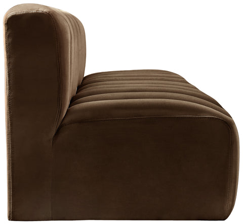 Briar Brown 89.5 Velvet Upholstered Modular Sectional, 3-Piece