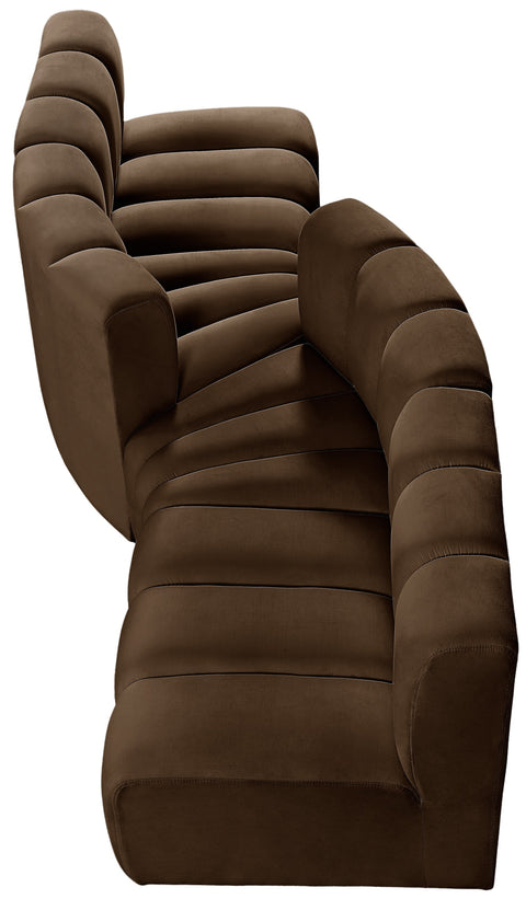 Briar Brown 108 Velvet Upholstered Modular Sectional, 4-Piece