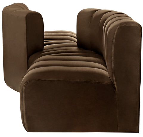 Briar Brown 108 Velvet Upholstered Modular Sectional, 4-Piece