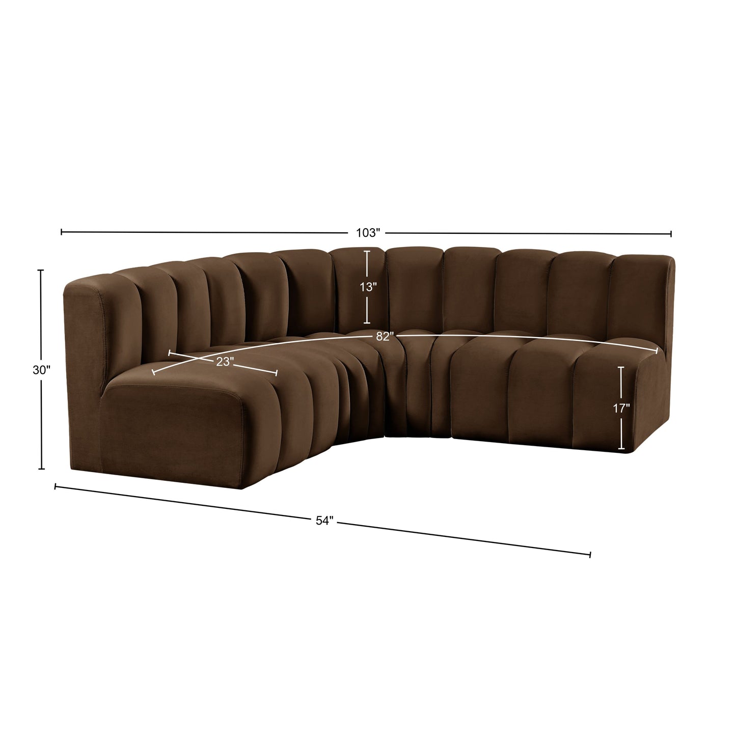 zara brown velvet modular sofa s4b