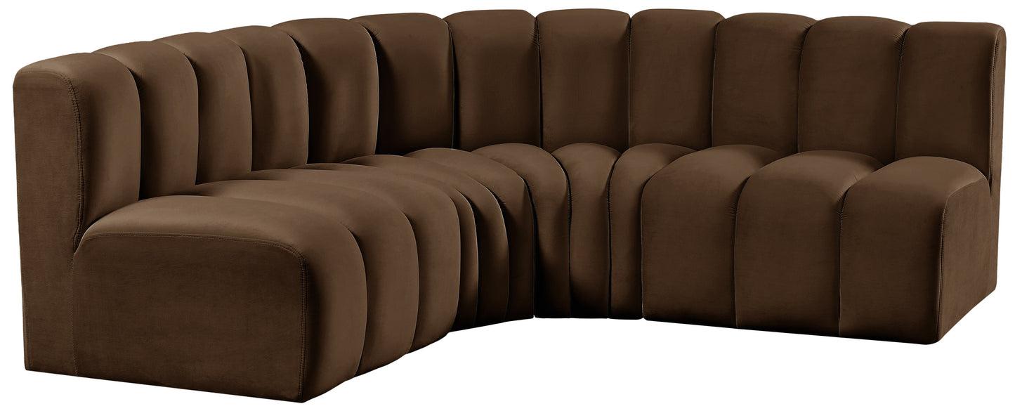 zara brown velvet modular sofa s4b