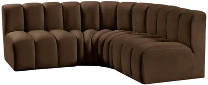 Zara Brown Velvet Modular Sofa S4B