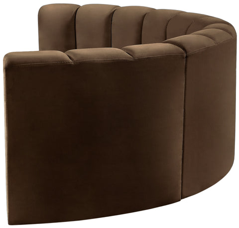 Briar Brown 88 Velvet Upholstered Modular Sectional, 4-Piece