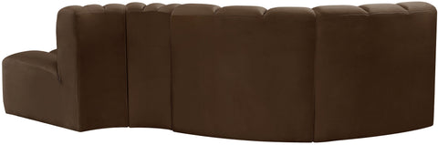 Briar Brown 104 Velvet Upholstered Modular Sectional, 4-Piece
