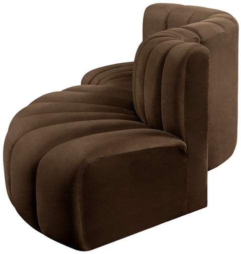 Briar Brown 104 Velvet Upholstered Modular Sectional, 4-Piece