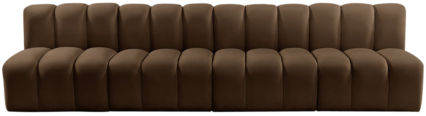 zara brown velvet modular sofa s4e