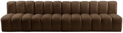 Zara Brown Velvet Modular Sofa S4E