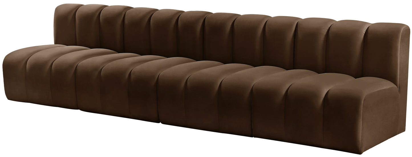 zara brown velvet modular sofa s4e