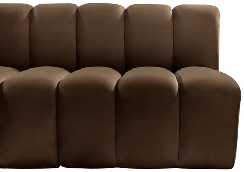 Briar Brown 119 Velvet Upholstered Modular Sectional, 4-Piece