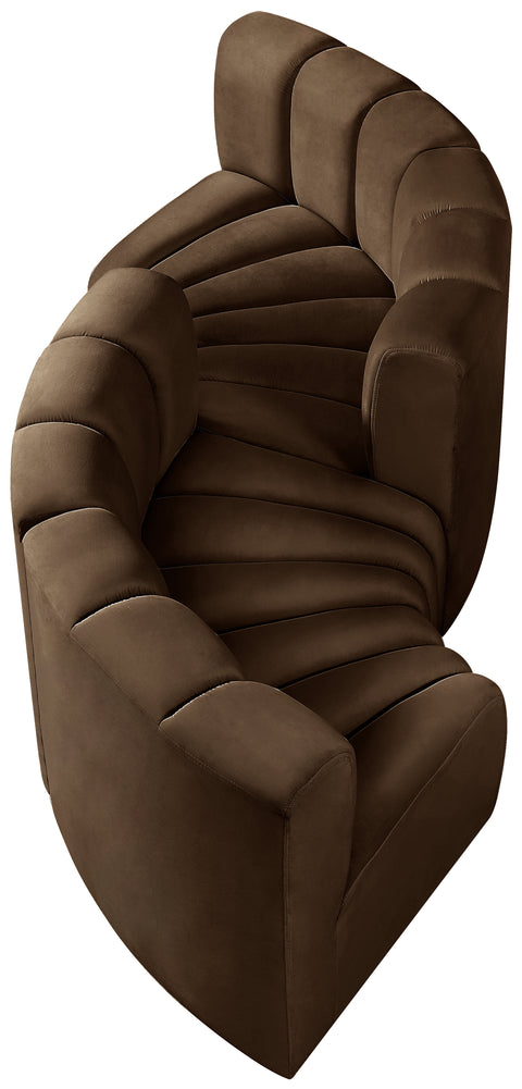 Briar Brown 102 Velvet Upholstered Modular Sectional, 4-Piece