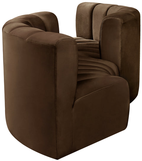 Briar Brown 102 Velvet Upholstered Modular Sectional, 4-Piece