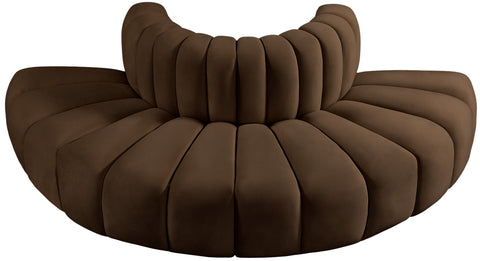 Briar Brown 90 Velvet Upholstered Modular Sectional, 4-Piece