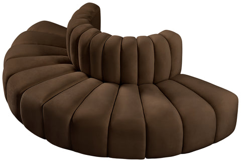 Briar Brown 90 Velvet Upholstered Modular Sectional, 4-Piece