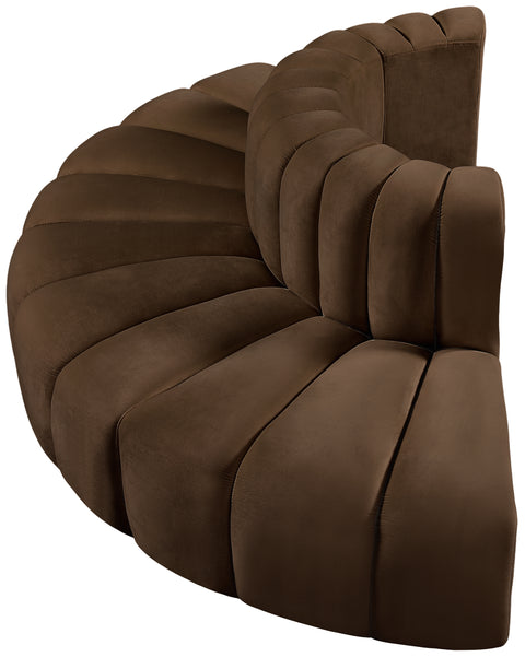 Briar Brown 90 Velvet Upholstered Modular Sectional, 4-Piece