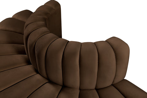 Briar Brown 90 Velvet Upholstered Modular Sectional, 4-Piece
