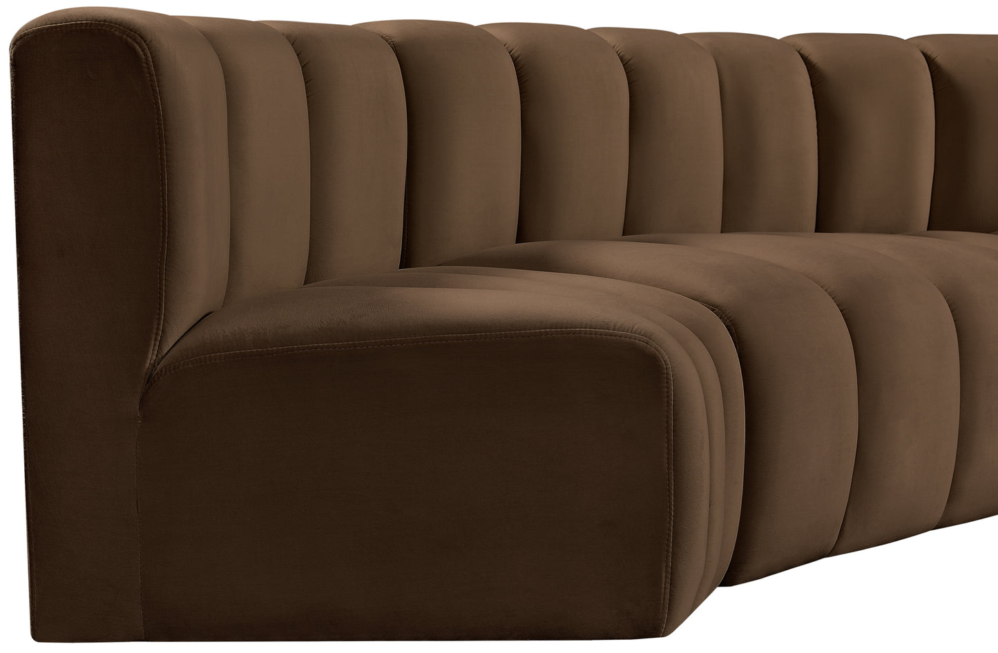 zara brown velvet modular sofa s5a