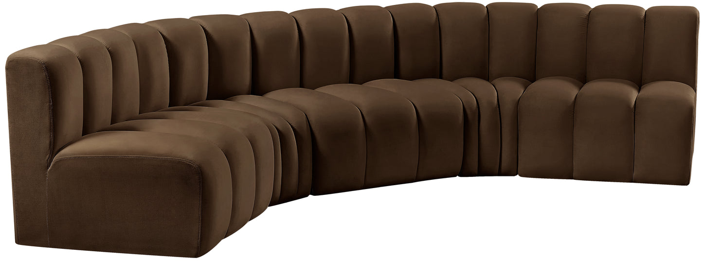 zara brown velvet modular sofa s5a