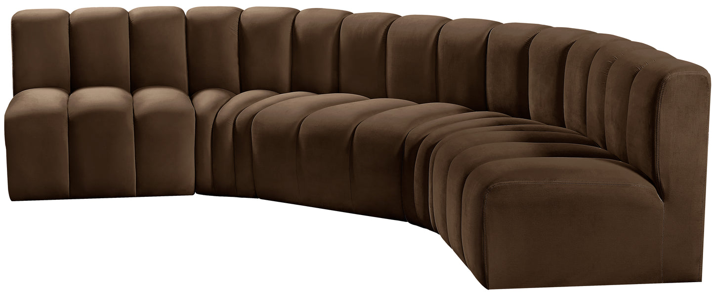 zara brown velvet modular sofa s5a