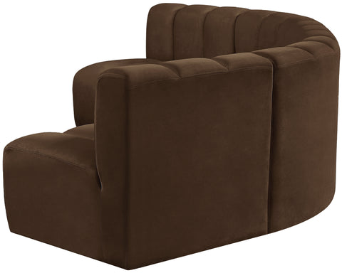 Briar Brown 133 Velvet Upholstered Modular Sectional, 5-Piece