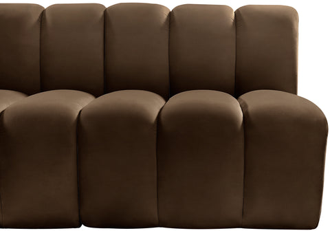 Briar Brown 133 Velvet Upholstered Modular Sectional, 5-Piece
