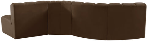 Briar Brown 122 Velvet Upholstered Modular Sectional, 5-Piece