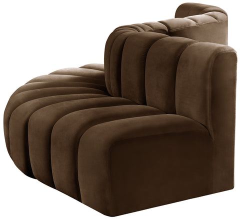 Briar Brown 122 Velvet Upholstered Modular Sectional, 5-Piece
