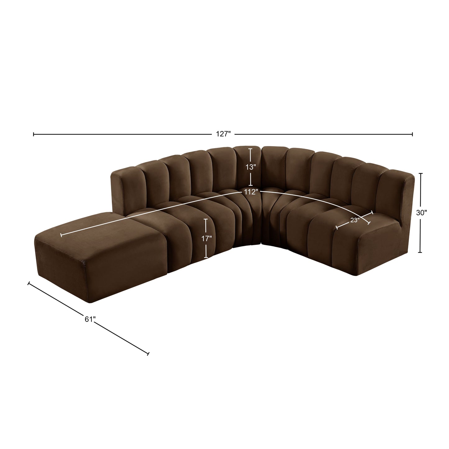 zara brown velvet modular sofa s5c