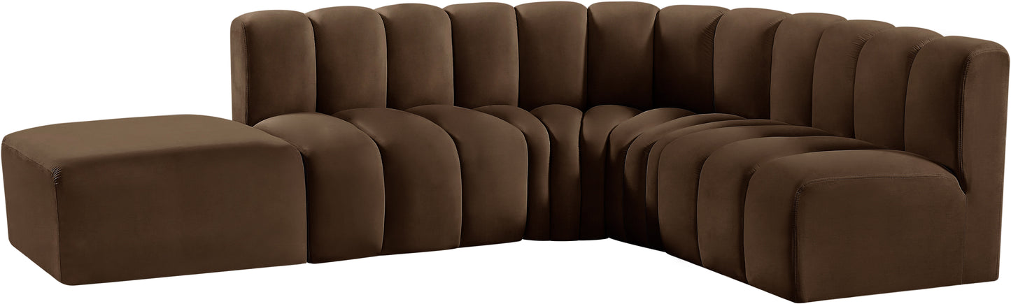 zara brown velvet modular sofa s5c