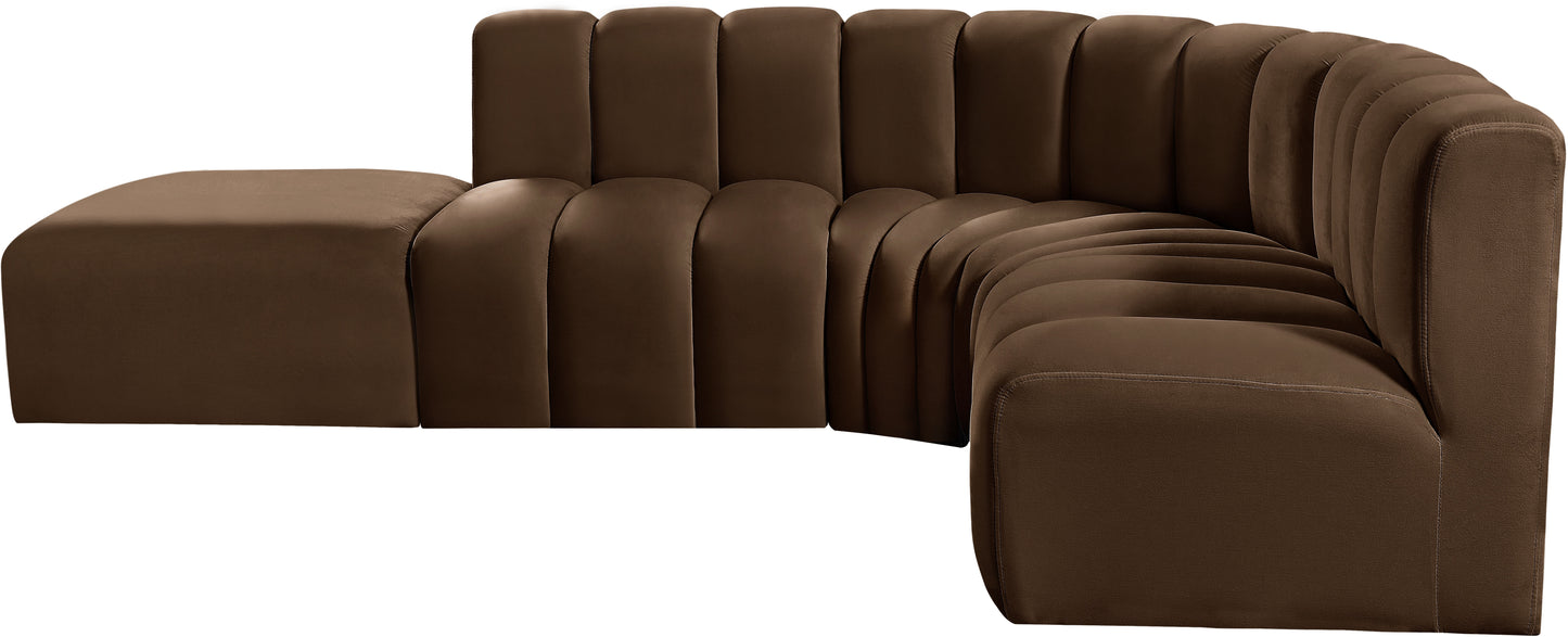 zara brown velvet modular sofa s5c