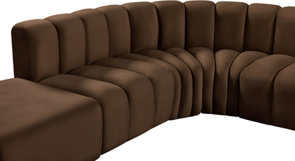 Zara Brown Velvet Modular Sofa S5C