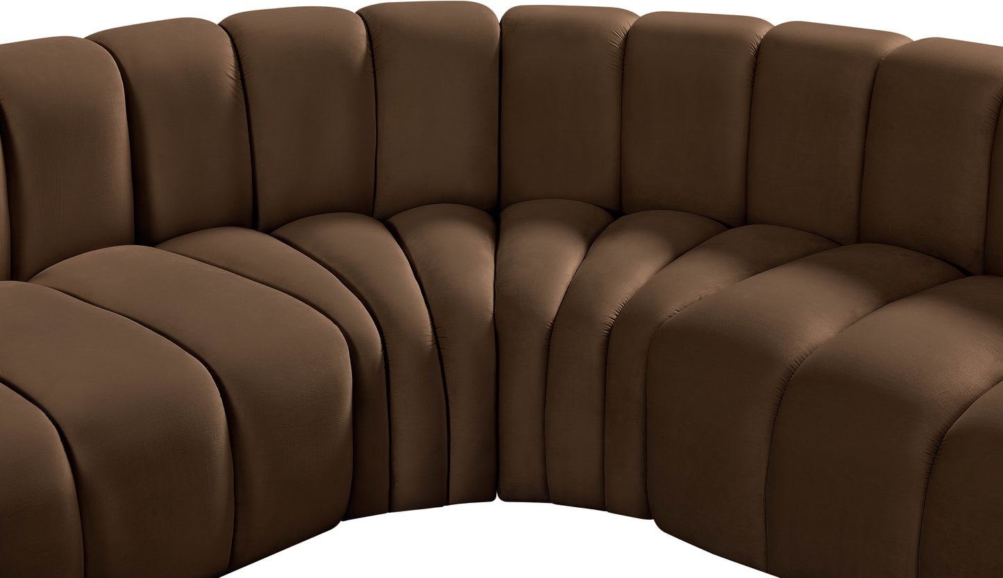 zara brown velvet modular sofa s5c