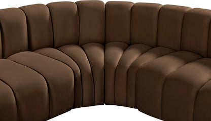 Zara Brown Velvet Modular Sofa S5C