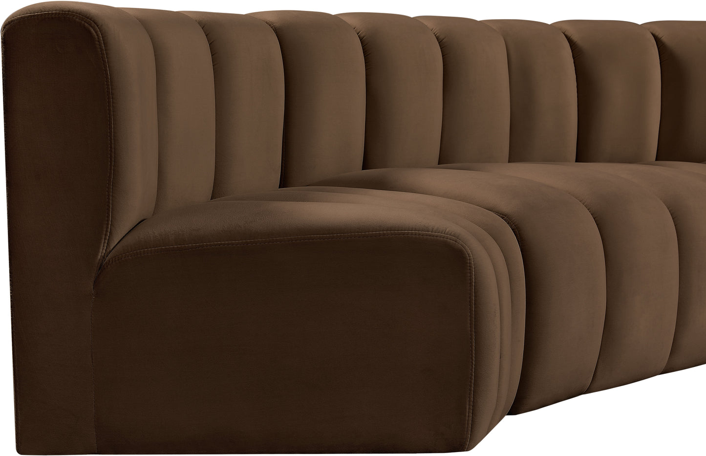 zara brown velvet modular sofa s5c