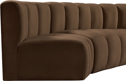 Zara Brown Velvet Modular Sofa S5C