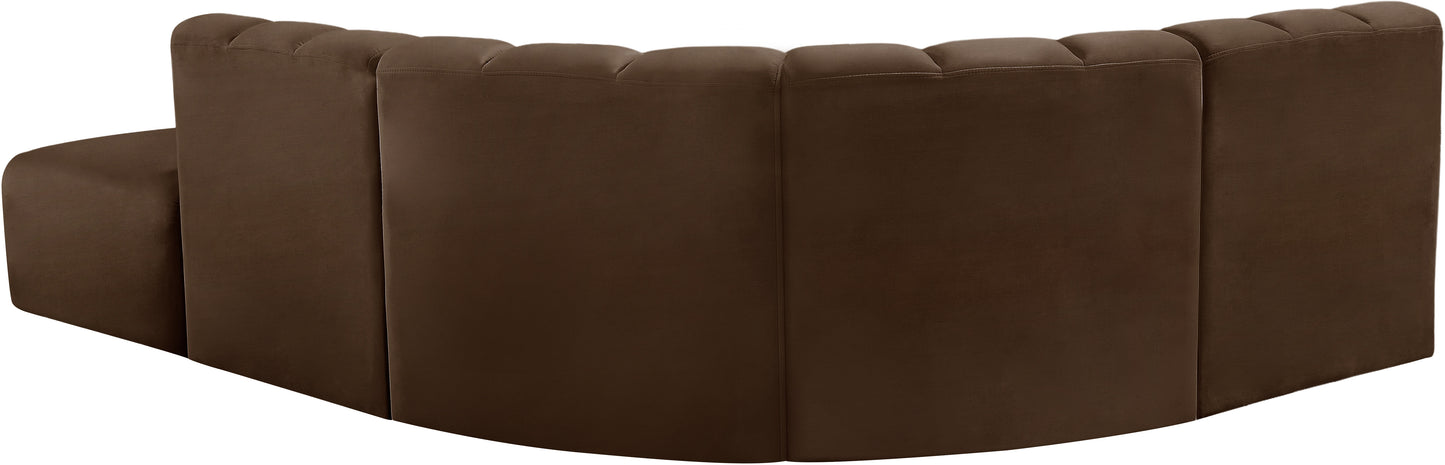 zara brown velvet modular sofa s5c