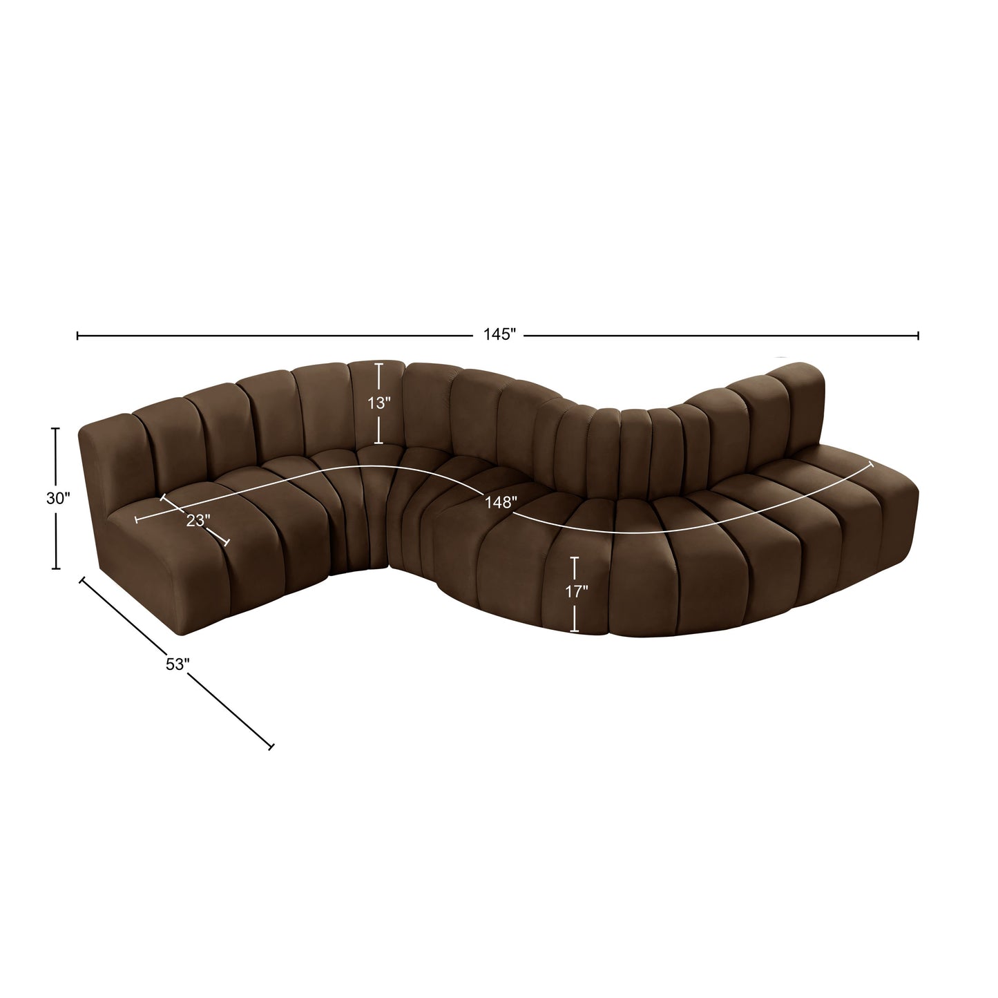 zara brown velvet modular sofa s6a