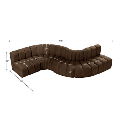 Zara Brown Velvet Modular Sofa S6A